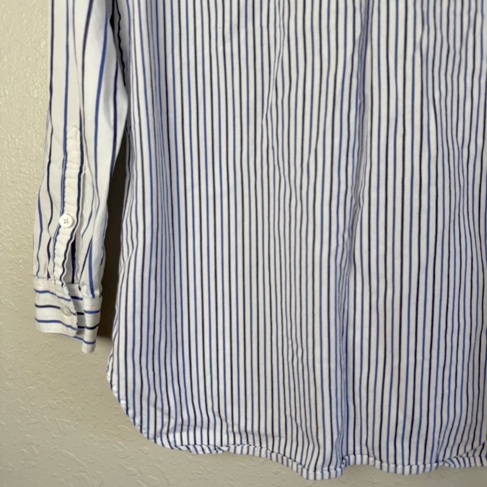 Madewell classic ex-boyfriend button up long sleeve blue white stripe tomboy S - Picture 7 of 9